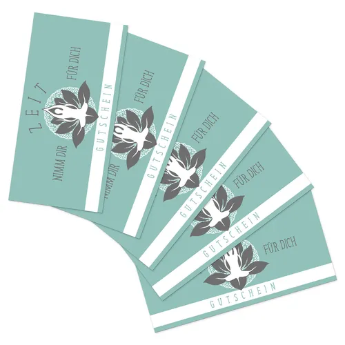 itenga 25x Geschenk Gutschein Karte Wellness Postkarte zum Ausfüllen 21x10,5cm