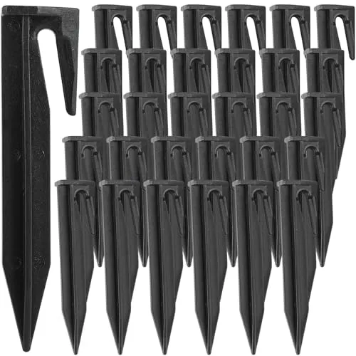 Erdnägel – Erdspieß – Erdnagel – 100 Stück für Begrenzungskabel von Mährobotern – robust aus Kunststoff – bruchsicher verstärkt – kompatibel mit Husqvarna, Gardena, Worx, Bosch