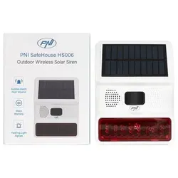 PNI SafeHouse HS006 kabellose Außensirene mit Aufladung oder über USB-C-Anschluss, 1000-mAh-Akku, 100 dB