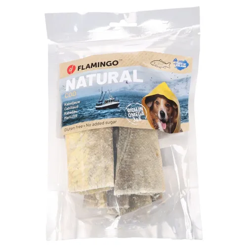 Flamingo Hundesnack Nature Kabeljauhaut lang 50 g, UVP 5,49 EUR, NEU