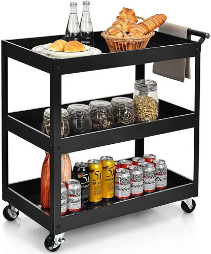 COSTWAY Rollwagen Küchewagen Metall