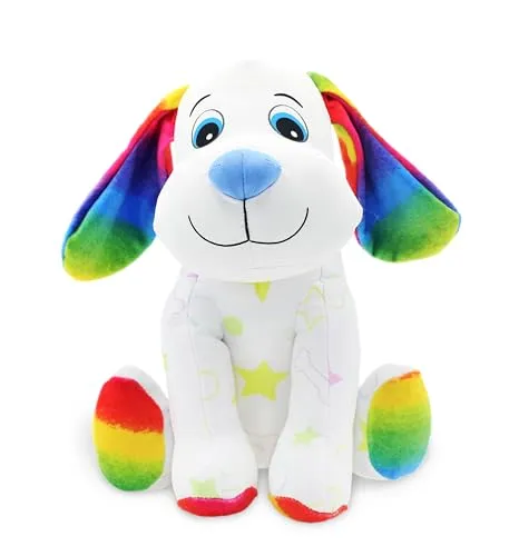 CRAYOLA - Colour Me Plush Welpen, bemalbares Plüschtier - Filzstifte und kreatives Spielzeug für Kinder ab 3 Jahren, waschbar und wiederverwendbar für endlosen Malspaß!