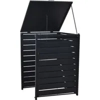 Mülltonnenabdeckung Anbau klein Aluminium mit Stahl