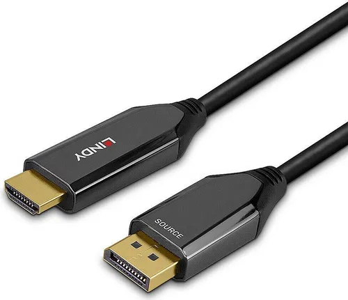 Lindy DisplayPort zu HDMI Adapterkabel 2m - Monitor-AV-Kabel & Adapter, unterstützt 8K 60 Hz und 4K 120 Hz für brillante Bildqualität, ideal für Gaming und Multimedia.
