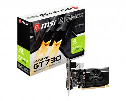 MSI N730K-2GD3/LP, GeForce GT 730, 2 GB, GDDR3, 64 Bit, 4096 x 2160 Pixel, PCI Express 2.0
