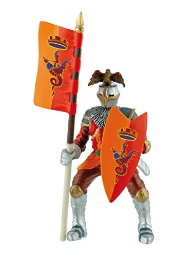 Bullyland 80782 - Spielfigur Kampfbereiter Turnier Ritter in roter Rüstung, ca. 12,5 cm, detailgetreu, PVC-frei, ideal als kleines Geschenk für Kinder ab 3 Jahren