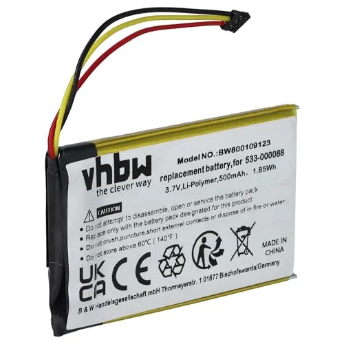 vhbw Akku kompatibel mit Logitech MX Master Wireless Touchpad (500 mAh, 3,7 V, Li-Polymer) - Mit schwarzem Stecker