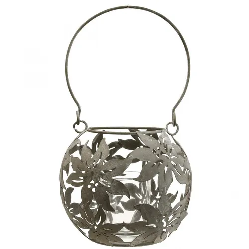 Windlicht Metall Hängedeko Laterne Grau Ø14cm Vintage Terrasse Balkon Teelicht