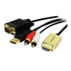Logilink CV0052A HDMI zu VGA mit Audio Kabel - 2m, schwarz, langlebig und flexibel für optimale Bild- und Tonübertragung