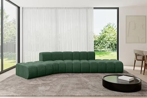 ALTDECOR Modulares Sofa Ecksofa in L-Form Corner modular Sofa Eckcouch Couch Wohnlandschaft Cauchsofa Bodensofa Polstersofa Solven-L1-380x174x70 cm Grün