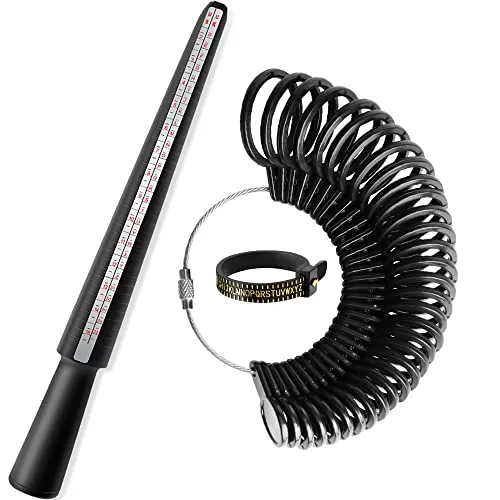 Ringgrößenmesser Set - Präzise Ringgrößen ermitteln - Ringgrößenmesser aus hochwertigem Kunststoff, leicht und langlebig. Ideal für Juweliere und Schmuckliebhaber, misst UK, US und EU Größen präzise von A-Z und 1-15.