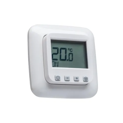 Halmburger digital Raumthermostat ERD-1Urg, großes Display inkl. Busch Jäger Reflex SI 1-Fach Rahmen 2511-214, alpinweiß Glanz für Fußbodenheizung Stellantriebe 230V stromlos geschlossen (NC)