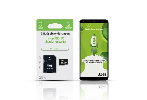 Tec-Expert microSD Karte S&L für LG Q Stylo 4 Speicherkarte (32 GB, Class 10, microSDHC)