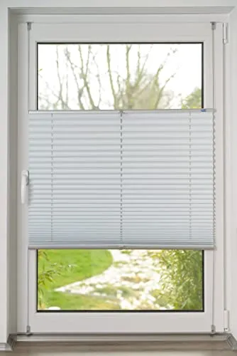 Produktbild K-home Plissee-Verdunklung, Weiß/Silber, B55 x H210 cm