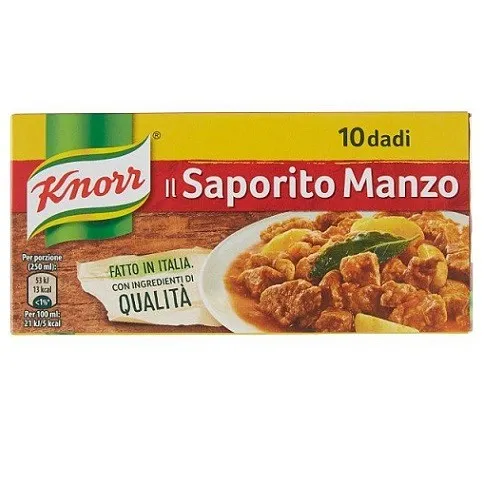 knorr dado saporito manzo brodo leckeres Rindfleisch Suppenwürfel Brühe 10 pz