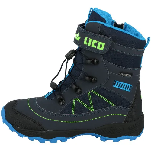 Lico Jungen Sundsvall Vs Schneestiefel, Marine Blau Lemon, 32 EU - Wanderschuhe für Kinder, ideal für winterliche Outdoor Aktivitäten mit rutschfester Gummisohle und warmem Innenfutter für höchsten Komfort und Sicherheit.