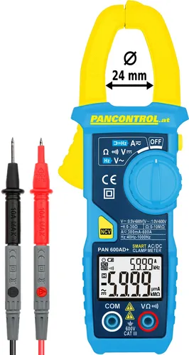 PANCONTROL Stromzange PAN 600AD+ - Multimeter für präzise Strommessungen bis 600A, ideal für Profis in der Elektrotechnik und Industrie.