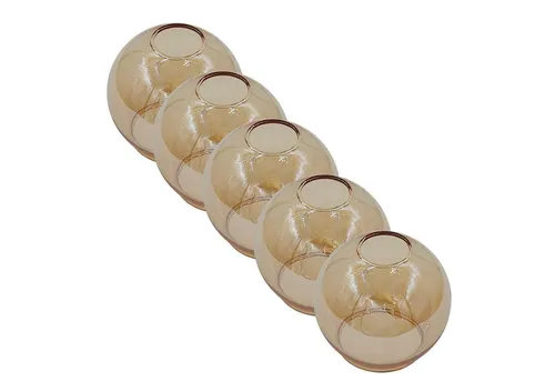 Lichthandel Hoch Lampenschirm klein E14 - Goldfarbiges Ersatzglas - Lampenschirm für E14 Fassungen, goldfarbig und elegant. Ideal für Tischleuchten und Pendellampen mit einem Durchmesser von 9 cm.