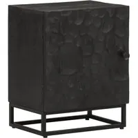 vidaXL Nachttisch Schwarz aus Massivholz Mango und Eisen von vidaXL