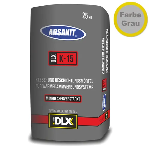 25kg Arsanit DLX K15 Klebemörtel grau Beschichtungsmörtel für Armierungsgewebe