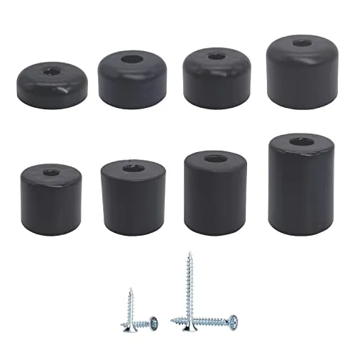 Möbelbeine, Höhe 45 mm, rund, Ø 50 mm, Möbelfüße, Material: Kunststoff, Schrauben enthalten (4, Höhe 45 mm), Schwarz, 4 Stück