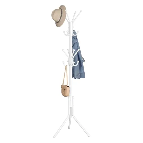 SONGMICS Kleiderständer, Garderobenständer, Höhe 175 cm, 16 Haken