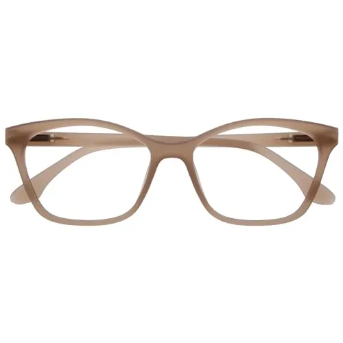 OPULIZE KAT Lesebrille - Cat-Eye Katzenaugen-Fassung - Matt Taupe - Herren & Damen - Federscharniere - R59-U - +2.00