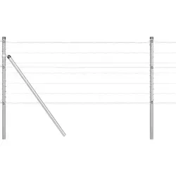 vidaXL Zaun mit Pfosten Silber 0.8 x 25 m aus Stahl - Gartenzäune aus hochwertigem Stahl, wetterfest und pflegeleicht – ideal für eine stilvolle Abgrenzung deines Gartens oder deiner Terrasse.