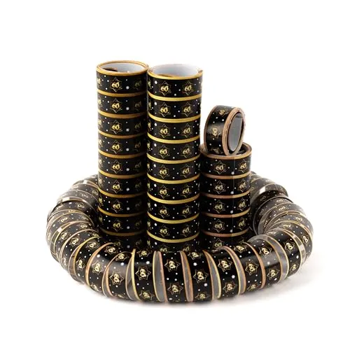 Geburtstag Deko Luftschlangen schwarz/gold - Originelle Geburtstagsdeko 60 für einen gelungenen 60 Geburtstag Frau oder Mann - Tiwoca 60