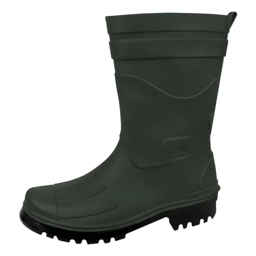 Bockstiegel Herren Gummistiefel Dirk, Grün, Größe 45 - Robuste PVC-Gummistiefel in unifarbenem Design, ideal für nasse Bedingungen und Outdoor-Aktivitäten.