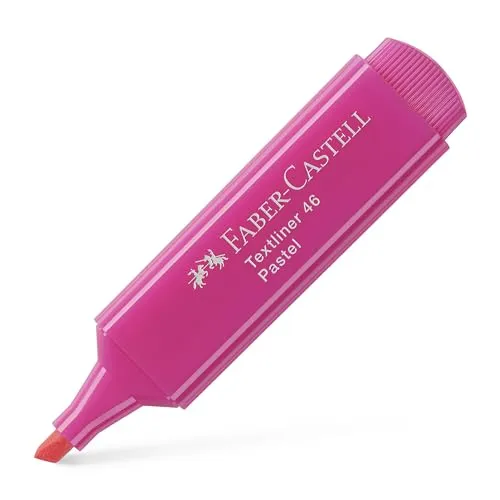 Faber-Castell 154654 - Textmarker 46 pastell rosa, mit langlebiger Keilspitze, Strichbreite 1 - 5 mm