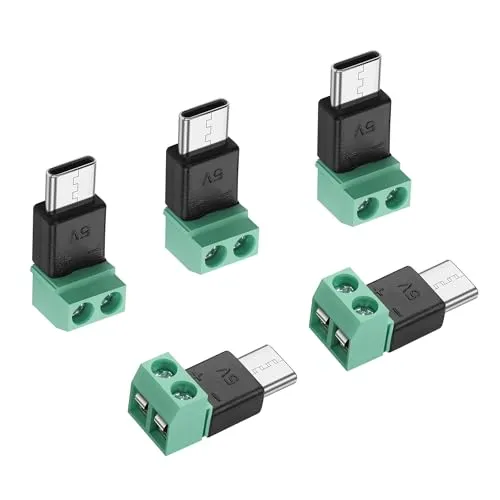 USB C Adapter 2Pin Lötfreier Stecker, 4 Stück, Kein Datentransfer, 5V 3A