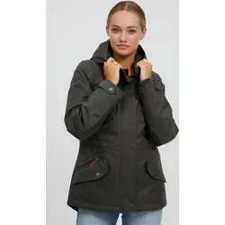 OXMO OXBellissa Damen Winterjacke Damenjacke Jacke gefüttert mit Kapuze - Grau - S