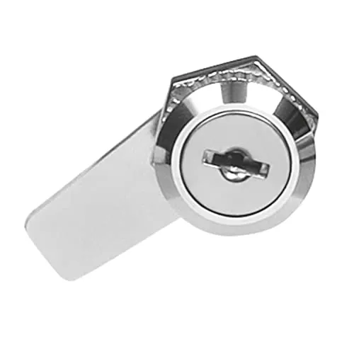 Amig - Briefkastenschloss aus vernickeltem Stahl mit gerader Klappe von 42 mm | Sicherheitsverschluss für Post mit 2 Schlüsseln im Rohwert | Maße: Ø18 x 16 x 42 mm | einfach zu installieren