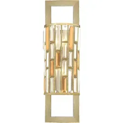 Große Wandleuchte „Gemma“ mit 2 Lichtern - Lampen mit elegantem Blattsilber-Finish und funkelnden Kristallprismen, ideal für stilvolle Innenräume. Verleihen Sie Ihrem Raum einen Hauch von Luxus!