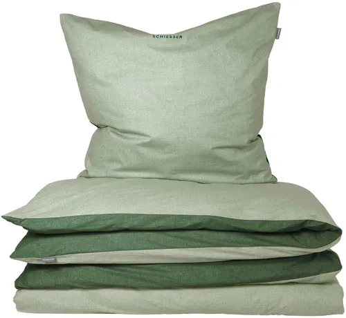 Schiesser Wendebettwäsche Doubleface - Bettwäsche-Set aus weicher Baumwolle mit edlem Melangeeffekt, wendbares Design für individuelle Farbkombinationen, ideal für stilvolle Schlafzimmer.