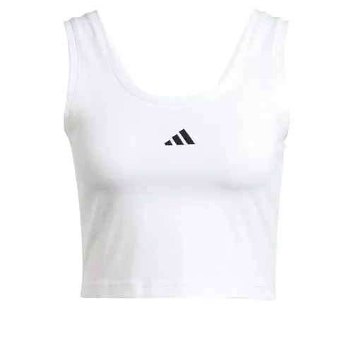 adidas Damen Essentials SMALL Logo Cotton Lifestyle Tank - Trainingsbekleidung aus 93 % Baumwolle und 7 % Elasthan, schmal geschnitten für optimalen Tragekomfort und Stil.