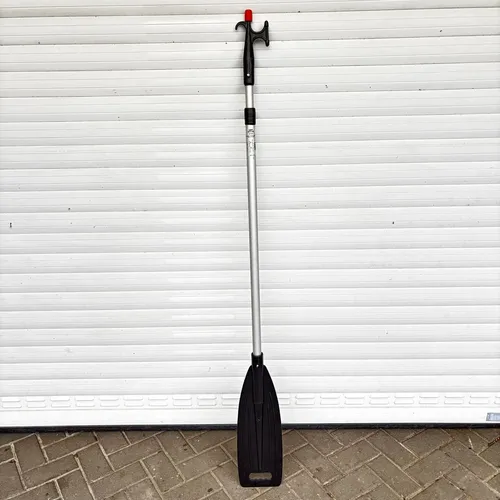 Teleskop Boot Paddel Stechpaddel mit Bootshaken Alu 2-in-1 156-221 cm ausziehbar