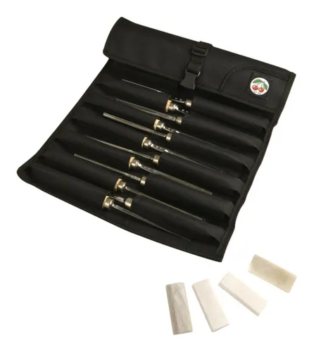 Kirschen Beitelsatz Kirschen 3689000 - 14-tlg Bildhauerbeitel Set - Beitel Set für Bildhauer, 14-teilig aus handgeschmiedetem Spezial-Werkzeugstahl mit einer Härte von ± HRc 61, ideal für präzise Schnitzarbeiten an Holz.