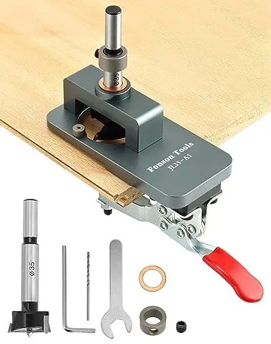 QWORK® 35 mm Scharnier Bohrschablone, Türschrank Scharnierlehre, Bohrschablone für Topfscharniere, für Scharniere an Schranktüren