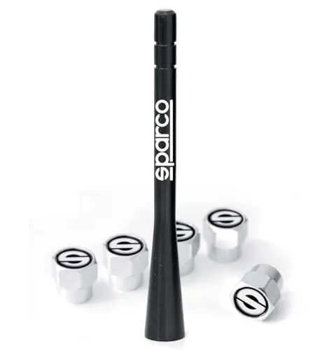 SPARCO Antenne BK + 5 Ventilkappen, 11 x 0.4 x 0.4 cm