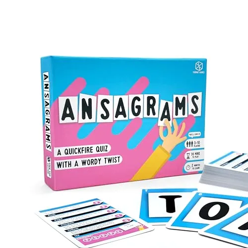 Format Games Ansagrams Quiz-Kartenspiel, EIN Schnellfeuer-Quiz mit einem Wortwechsel, ab 3 Spielern, ab 12 Jahren, 500 Fragen, 30 Minuten Spielzeit