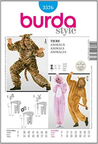 Burda Schnittmuster 3576 Tierkost?m f?r Sie & Ihn Gr. D 38-48, H 44-54