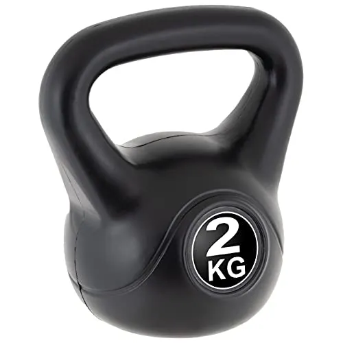 MAXXIVA® Kettlebell - 1-24 kg Gewichte - Kugelhantel Schwunghantel schwarz aus Beton mit Kunstoffummantelung - Training Zuhause (1, Kilogramm)
