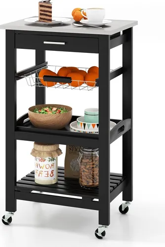 Küchenwagen Schwarz von Goplus