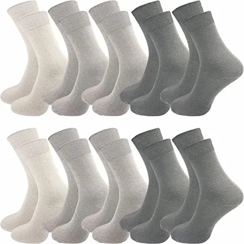GAWILO Socken aus 100% Baumwolle (10 Paar) | Venenfreundlicher Komfortbund - Herrensocken aus 100% Baumwolle, ohne drückende Naht und ideal für empfindliche Füße, mit verstärkten Zonen für lange Haltbarkeit.