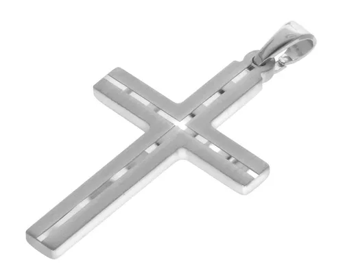 trendor Kette mit Kreuz-Anhänger aus 925 Silber - Ketten mit Anhänger, stilvolle Venezianerkette mit diamantschnitt für einen eleganten Look, ideal für jeden Anlass.