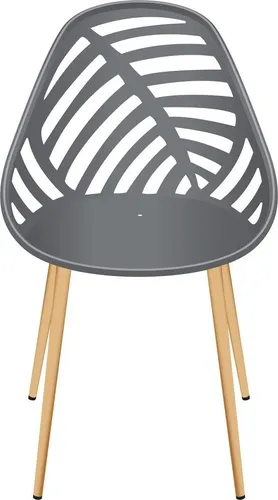 HowHomely Stuhl grau Gartenstuhl 86x52x49 cm mit Metallbeinen