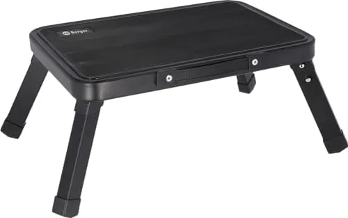 BERGER Einzeltritt Black – Klappbare Trittstufe aus Stahl für Wohnwagen und Camping