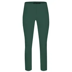 ROBELL Stoffhose Rose09-51527, schmal geschnittene 7/8 Hose mit Schlitz hinten am Bein mit Schlitz am Beinabschluss grün 40